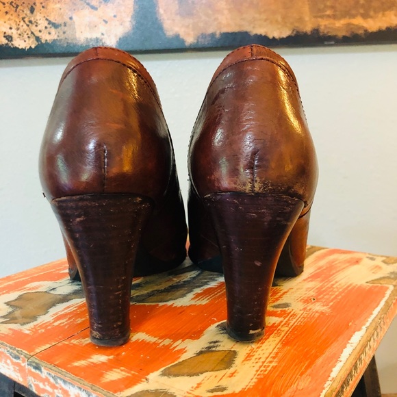 BORN Brown Leather Heels sz 7 - Picture 4 of 8